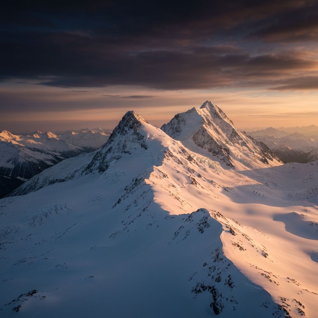 Snow capped peaks